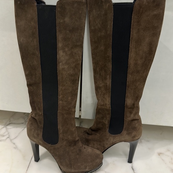 Made In Italy Pure Suede classy Leather Knee high Boots with 4.5 inch heel!NWOT! - Picture 10 of 12